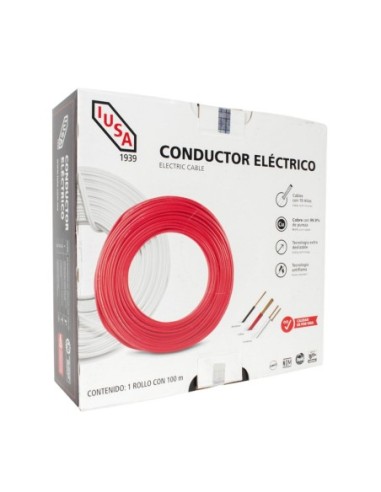 Cable THHW-LS RoHS No.8 ROJO IUSA 600V caja 100m, Cable Construcción  de venta en PROMESYC