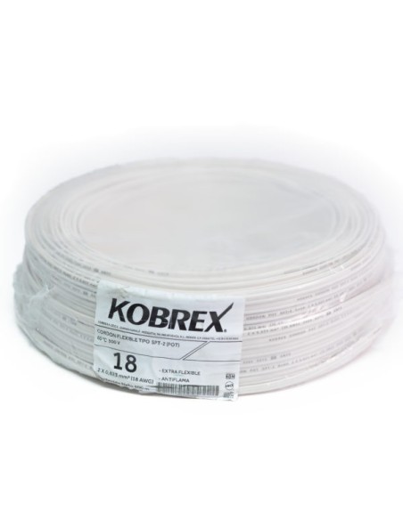 Cable Flexible POT No.18  60°C BLANCO KOBREX caja 100m, Cable Flexible Pot  de venta en PROMESYC