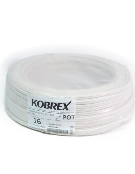 Cable Flexible POT No.16  60°C BLANCO KOBREX caja 100m, Cable Flexible Pot  de venta en PROMESYC