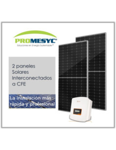 Kit 2 Paneles Solares diseñados para interconectar a la red CFE Paneles Solares y Sistemas Fotovoltaicos