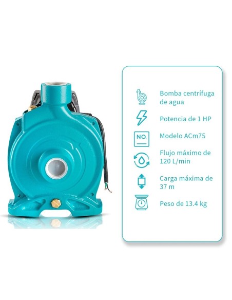 Bomba Eléctrica Centrifuga para agua 1 HP, Bombas Hidraúlicas  de venta en PROMESYC