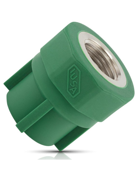 Adaptador Hembra PPR IUSAPLUS 25X3/4 NPTH caja 45 pzas, Tuberia y Conexiones PPR Polipropileno  de venta en PROMESYC