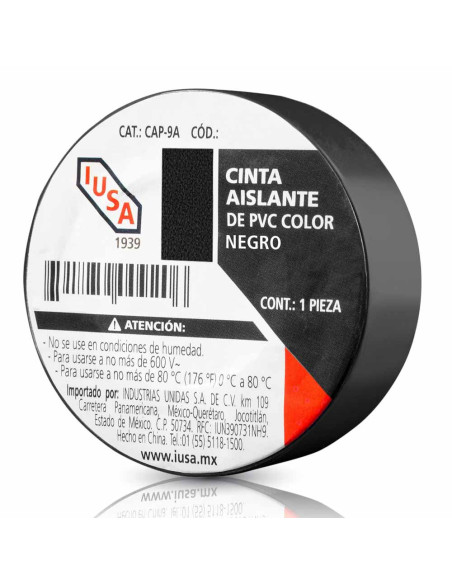 Cinta Aislante de PVC Negra 19MM 3/4 X 18 MT caja 10 pzas, Cintas Aislantes  de venta en PROMESYC